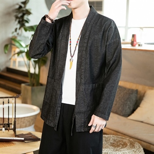 20秋冬大码汉服开衫道袍外套风日系和风男女情侣牛仔 F16/P75图片