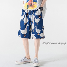 2023夏新款男女情侣冰丝大码透气沙滩裤休闲五分短裤DK28651-P25，男装休闲裤，电商A082