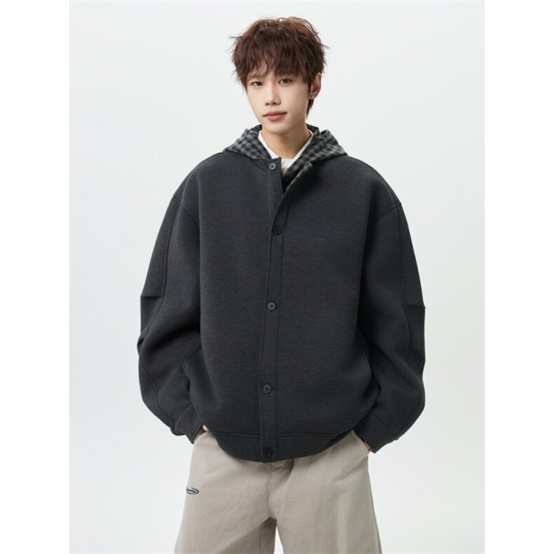1506-1/WA2691/P80简约百搭开衫连帽卫衣新款男女设计休闲外套,女装短外套,星座1506-1
