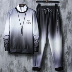 抖音神款秋大码男士休闲运动套装卫衣套装潮流纯色衣服TZ610，男装套装，星座301D(原星座1004-8）