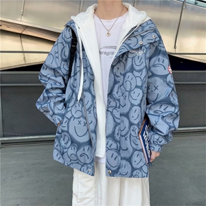 春秋ins韩版潮流宽松潮牌潮假两件外套情侣高街夹克 W1171-P65图片