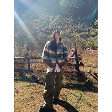 25M808-P78现货秋冬男女撞色条纹开衫毛衣秋冬保暖针织衫外套，男装针织衫/毛衣，电商B327