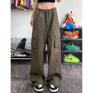 美式复古中腰多口袋工装裤女2宽松直筒休闲裤XZ211-1-K2340-P60图片