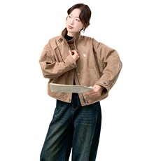 美拉德机车范气质羽绒内胆外套女冬季2025年新款时髦复古风羽绒服，女装羽绒服，2C159