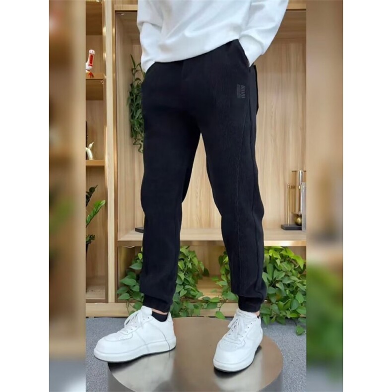 男士精品秋冬季加厚加绒2024立体裁剪显瘦百搭刺绣透气束脚休闲裤,男装卫衣,星座506A