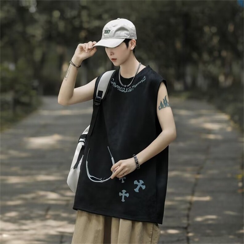 男夏季百搭潮流时尚背心麂皮绒背心BT21P28,男装背心/马甲,星座1116-2