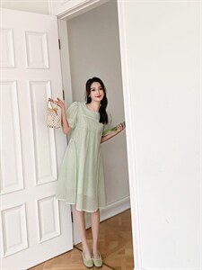 现货，夏季新款韩版连衣裙，女装连衣裙，秋水伊人