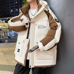 79012-特P258连帽羽绒服男款冬季加厚白鸭绒保暖潮牌宽松外套图片