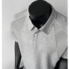 新款短袖螺纹拼接T恤两粒扣POLO领曼巴棉310A-4-T105-特批30，男装T恤，星座310A-4