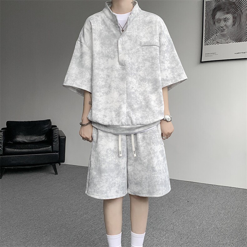 可拆开卖！立领POLO衫短袖t恤套装男生休闲运动青少年搭配帅气夏,男装T恤,电商B312