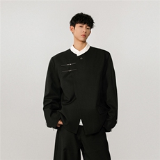 1新中式拼色大码M-5XL西服男:95%聚酯纤维5%氨纶XF77951特P65控98，男装西服，星座226-2