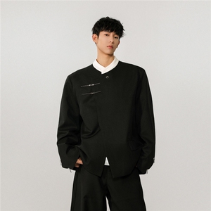 1新中式拼色大码M-5XL西服男:95%聚酯纤维5%氨纶XF77951特P65控98图片