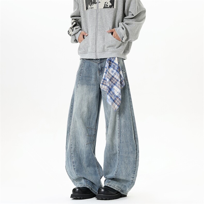 【现货】XZ1218BK3150特价P54美式高街可拆卸方巾牛仔裤，男装牛仔裤，星座1218（原611-3）