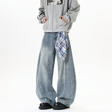 【现货】XZ1218BK3150特价P54美式高街可拆卸方巾牛仔裤，男装牛仔裤，星座1218（原611-3）