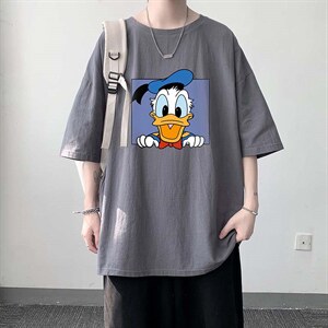 YT223-P30 亚短袖t恤男大码五分袖男宽松七分袖 港风模特图片