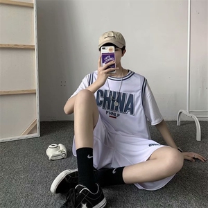 运动休闲套装男夏季宽松假两件短袖短裤两件套潮流篮球服TZ03-P40图片