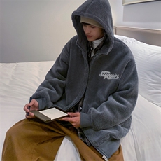 主推6万件毛圈绣冬款羊羔绒加大加厚棉服男XZ109-P105，男装棉衣，星座109-1