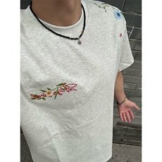 万针全刺绣工艺抖音得物高品质260克重磅纯棉双纱美式高街短袖T恤，男装T恤，电商A486