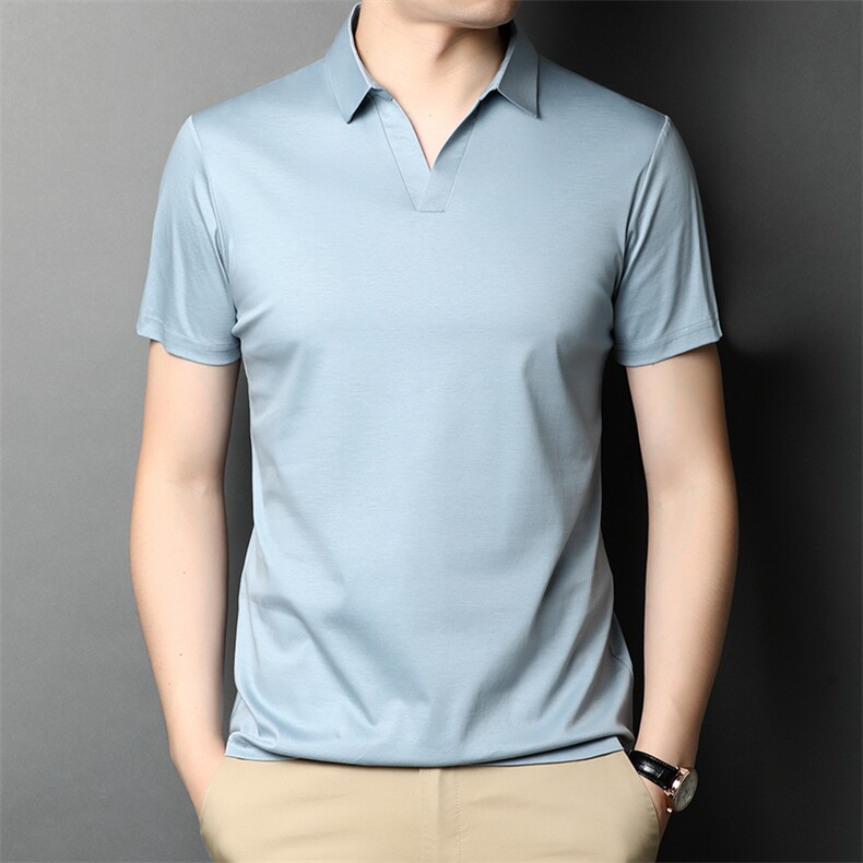黑色修身亨利领短袖男士夏季Polo衫T恤美式运动健身显肌肉半截袖，男装Polo衫，钱塘6003A(原)4033A
