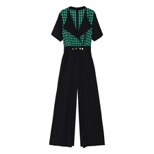 2023夏装新品阔腿连体裤韩版时尚修身气质，女装套装/套裙，依路服饰