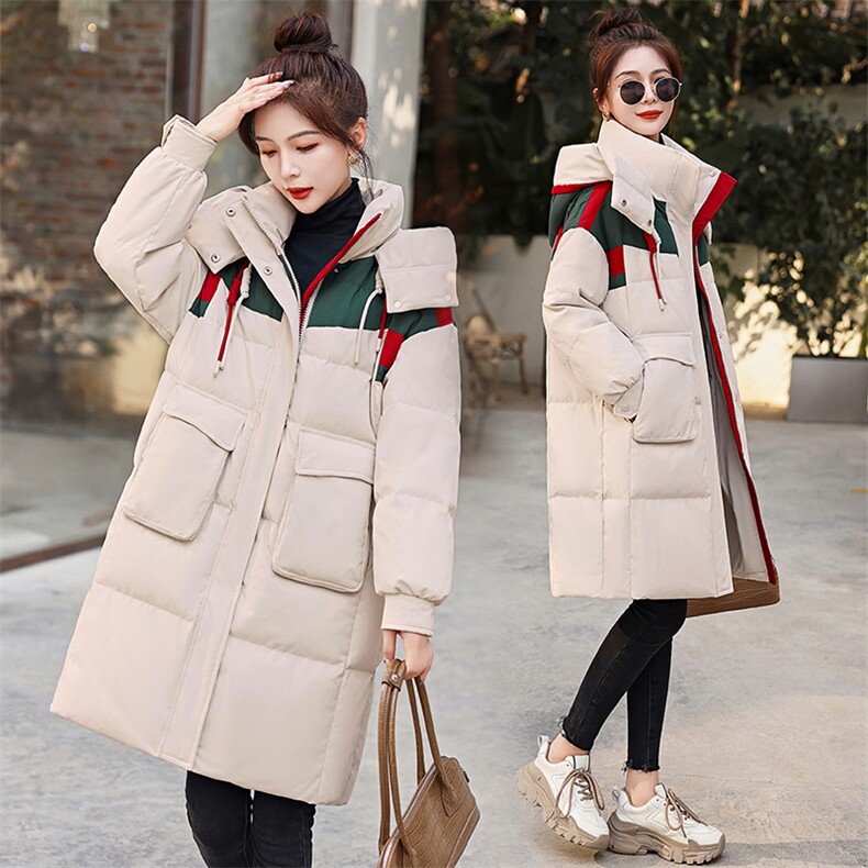 羽绒棉服女中长款韩版宽松过膝冬季2024爆款加厚棉衣时尚棉袄外套，女装棉衣/棉服，雅佳俏
