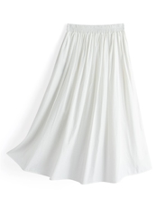 白色松紧腰时尚A字版半身裙女夏，女装半身裙，水衣源