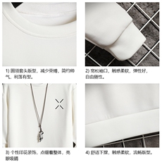 控38简约帅气百搭长袖t恤男大码胖子卫衣T4305-P25网格，男装T恤，电商A040A
