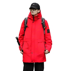 山系风90羽绒服中长款加肥加大码胖子情侣外套冬A436-2198-P235，男装羽绒服，电商A436