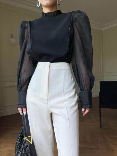 现货网纱拼接欧根纱上衣，其它，LION&CAT(2F)