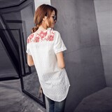 时尚宽松短袖T恤女夏季新款韩版印花上衣显瘦百搭休闲女装，女装T恤，深水步