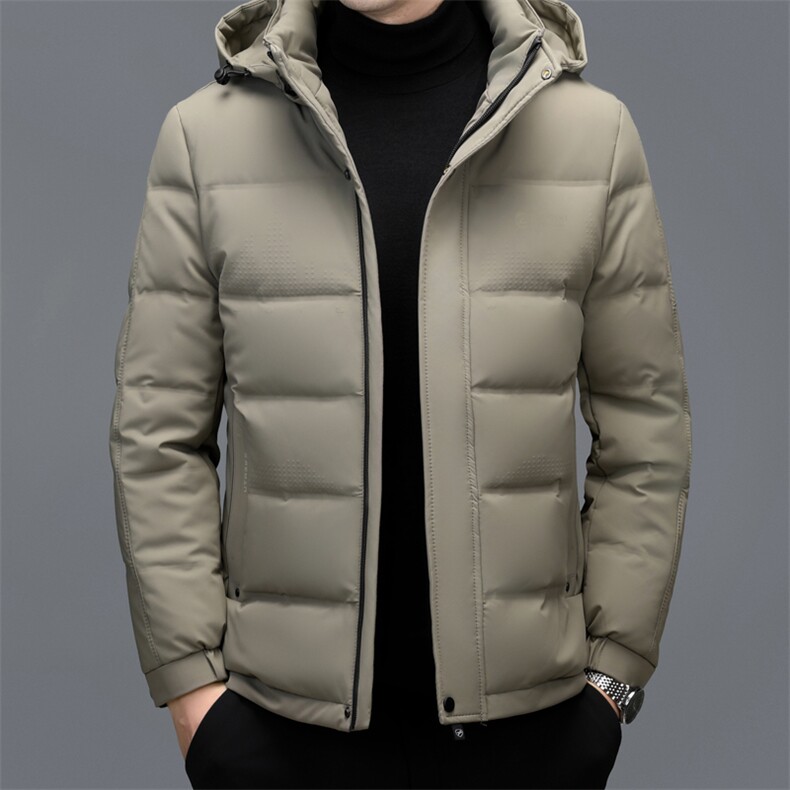 冬季男士白鸭绒短款羽绒服保暖品质连帽加绒加厚休闲简约上衣男装,男装羽绒服,钱塘6003（原4033）