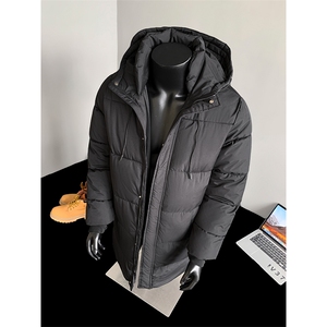 冬季连帽加厚棉服中长款棉袄纯色棉衣青年外套潮流A266-MY902-P95图片