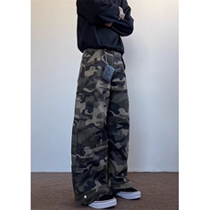 街头工装多口袋迷彩裤男女宽松直筒阔腿百搭弯刀休闲KS836，男装工装外套，星座1116A（原606A-3）
