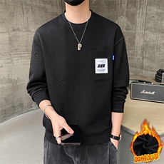 M-8XL秋季加绒加厚胖子拼接圆领卫衣男，男装卫衣，星座209