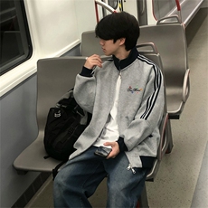 抖音得物美式高街重磅结构设计拼接织带立领印花卫衣外套ACM4203，女装短外套，电商A443