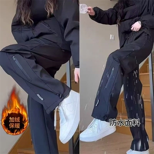防风防水三合一冲锋裤男款美式加绒加厚防寒保暖滑雪工装裤子秋冬图片