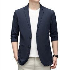 上衣单排扣春季中老年2023年翻领口袋长袖时尚西服SL8217，男装西服，钱塘6003（原4033）