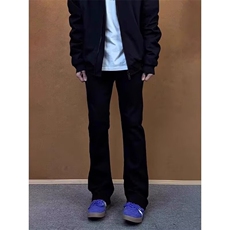 黑色直筒微喇牛仔裤男款春秋新款美式修身显瘦微喇裤Y370303-p38，男装牛仔裤，星座1008