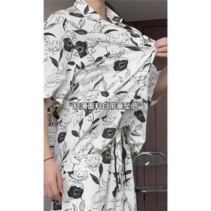 短袖衬衫男+短裤男套装男100%聚酯纤维M-5XL大码TZ78709P50控98图片