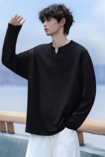 Y600-P35春款港风休闲圆领卫衣男落肩打底衫潮流百搭上衣外，男装T恤，星座1204