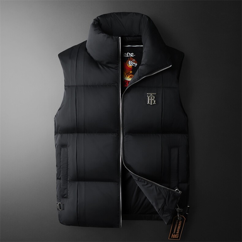 22887350安全款放心上款开裂立领羽绒马甲白/克，男装背心/马甲，钱塘2019