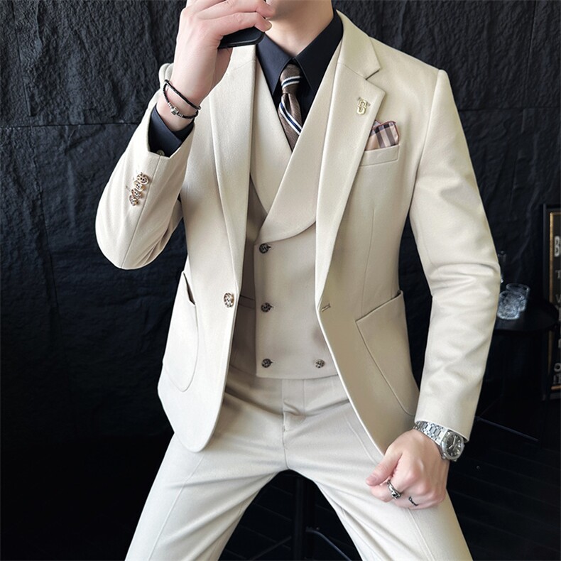 2026秋季新西装套装修身休闲商务三件套西服男士礼服KTZ1824-P325图片