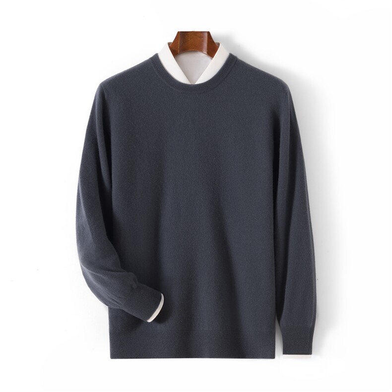 2025年秋季圆领长袖商务绅士时尚百搭通勤男士羊毛衫，男装羊毛衫，赛冬羊绒