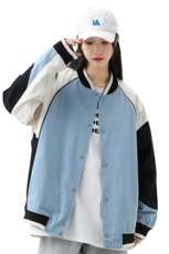 秋季宽松潮流休闲拼色棒球服情侣外套夹克A305-EY3671-P75，男装夹克，电商B306