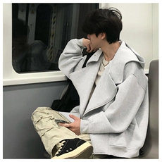 网图重磅380克全棉宽松设计感拉链套头连帽卫衣外套AH912-P58，女装短外套，四季星座610B