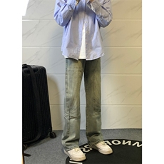 B221美式ins高街暗黑小众铆钉伐木裤牛仔裤LK23145-P65控88，男装牛仔裤，电商B221