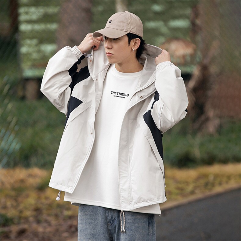 春季新款高品质山系户外防水冲锋衣连帽夹克外套A436-2261-P105,男装夹克,电商A436