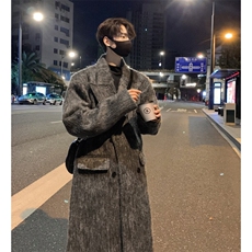 秋冬毛呢大衣男中长款韩系高级感痞帅风衣外套812-F639-P138控168，男装风衣，星座812