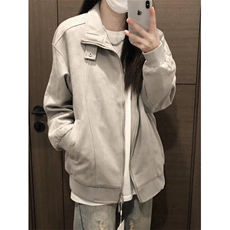 网图高质量潮牌鹿皮绒美式重磅秋季时尚休闲外套，女装短外套，四季星座505