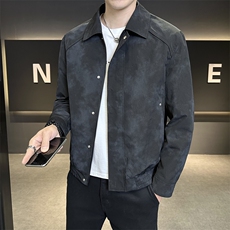 直播主推大量供货翻领夹克男简约百搭外套JK9217P100控148，男装夹克，星座914